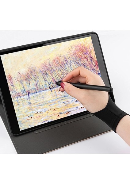 Siyah S Tarzı 1 Adet Siyah 2 Parmak Sanatçı Eldiven Anti-Kirlenme Çizim Boyama Dijital Tablet Sanat Öğrencileri Için Yazma Eldiven (Yurt Dışından) indirimleri