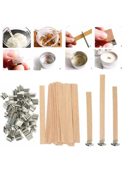 13X60MM Tarzı Mum Yapımı Malzemeleri Için Soya Parfin Balmumu Ahşap Mum Fitilleri, Sürdürülebilir Tab Mumlar Fitil Çekirdek Aksesuarları (Yurt Dışından)