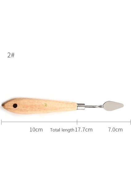 No.2 Tarzı Palet Bıçağı Boyama Paslanmaz Çelik Spatula Palet Bıçağı Yağlı Boya Metal Bıçaklar Ahşap Saplı (Yurt Dışından)