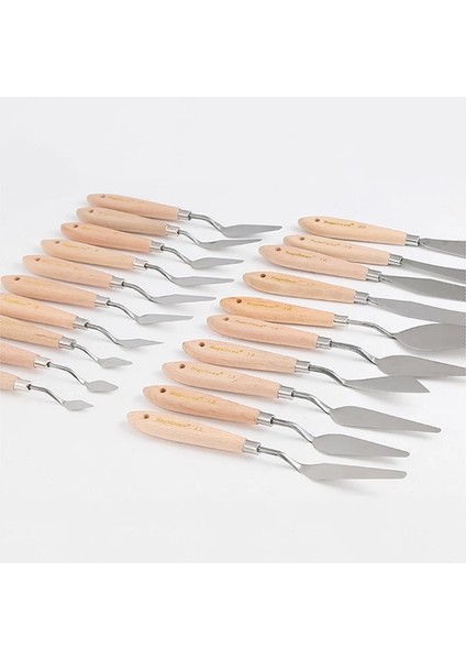 No.17 Stili Palet Bıçağı Boyama Paslanmaz Çelik Spatula Palet Bıçağı Yağlı Boya Metal Bıçaklar Ahşap Saplı DJA88 (Yurt Dışından) indirimleri