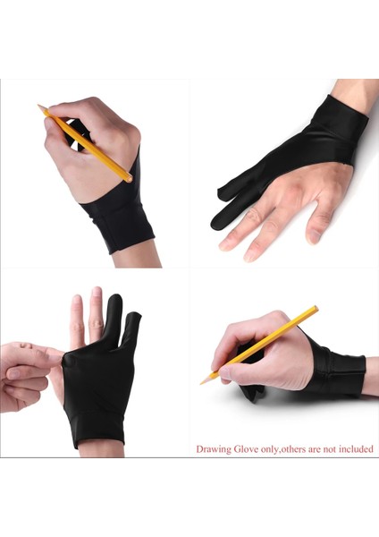 Siyah Stil Herhangi Bir Gra Çizim Tableti Için 1 Adet Sanatçı Çizim Eldiveni Blackredblue 2 Parmak Sağ ve Sol El Için Anti-Kirlenme (Yurt Dışından) fırsatları