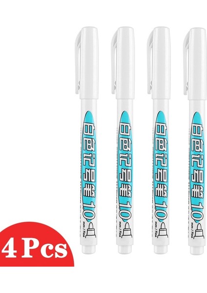 Beyaz-4 Adet Tarzı Yağlı Beyaz Işaretleyici Kalem Grafiti Kalemler Su Geçirmez Kalıcı Jel Kalem Lastik Boyama Dizüstü Lastik Sırtı Çevre Kalem (Yurt Dışından)