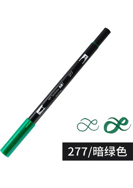277 Koyu Yeşil Tarzı Japon Tombow Fırça Işaretleyiciler Çift Suluboya Sanat Kalemler Yazı Kaligrafi Kalem Fırça Kırtasiye Manga Scrapbooking Malzemeleri (Yurt Dışından)
