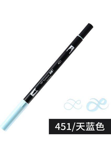 NO.451 Tarzı Tombow Abt Çift Fırça Kalem Suluboya Kalemler Çift Kafa Olors Eskiz Çizim Yazma Japon Kırtasiye (Yurt Dışından)