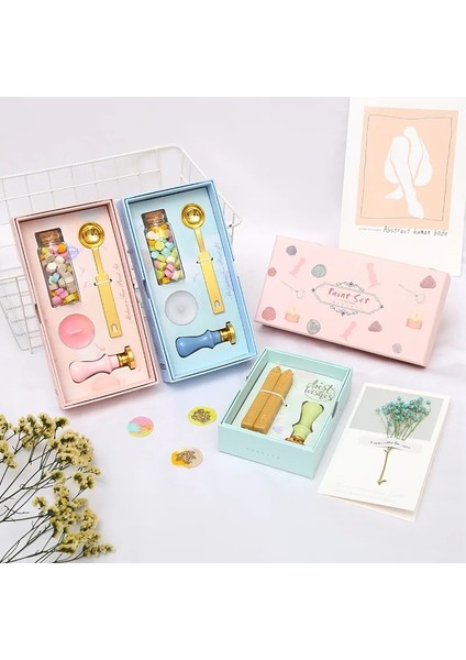 B Tarzı Avrupa Retro Yangın Boya Mühür Mumu Seti Öğrenci Yaratıcı Hediye Zarf Mühür Macaron El Hesabı Kişilik Mühür Mum Diy (Yurt Dışından)