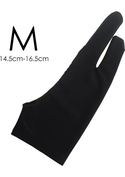 M-Siyah Stili Iki Parmak Sanatçı Anti-Touch Eldiven Çizim Tableti Için Sağ ve Sol El Eldiven Ipad Ekran Kartı Parmak Eldiven Için Kirlenme Önleyici (Yurt Dışından)