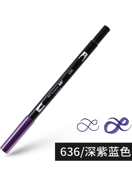 NO.636 Stili Tombow Abt Çift Fırça Kalem Suluboya Kalemler Çift Kafa Olors Eskiz Çizim Yazma Japon Kırtasiye (Yurt Dışından)