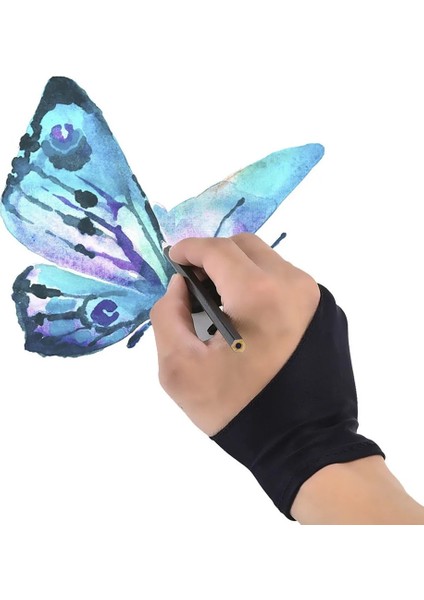 Pp-M Stili Sanat Öğrencileri Için Sanat Severler Çizim Eldivenleri Sanatçı Eldiven Çizim Siyah 2 Parmak Boyama Dijital Tablet Yazma Eldiven (Yurt Dışından) indirimleri