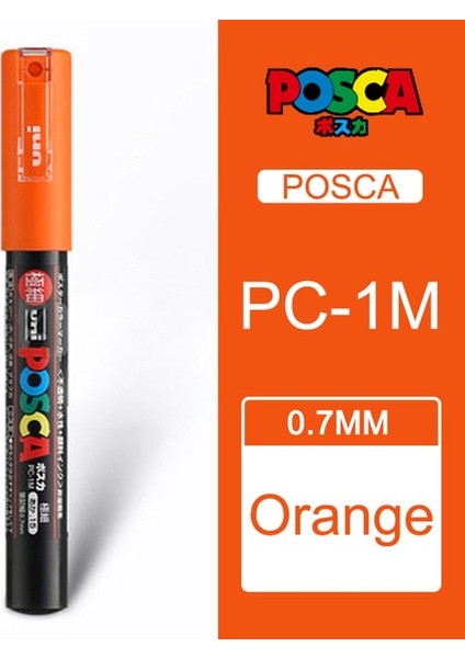 Turuncu Tarzı 1 Adet Uni Posca Pc-1m Boya Işaretleyici Poster Renk Işaretleme Kalemi Ekstra Ince Nokta Renkli Sanat Marker Kalem (Yurt Dışından)