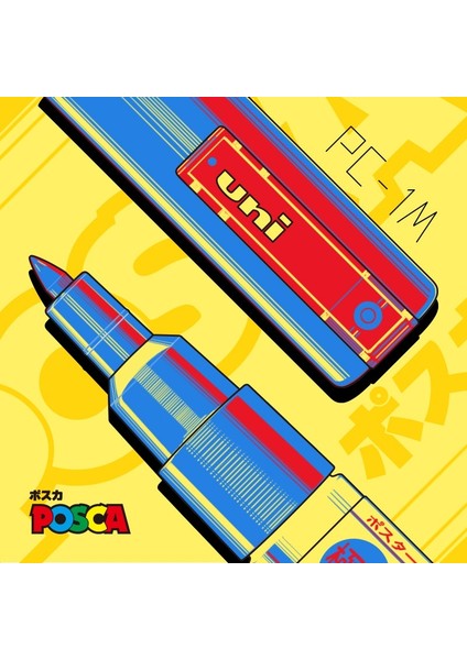 Turuncu Tarzı 1 Adet Uni Posca Pc-1m Boya Işaretleyici Poster Renk Işaretleme Kalemi Ekstra Ince Nokta Renkli Sanat Marker Kalem (Yurt Dışından)