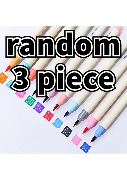 Rastgele 3 Parça Tarzı 10 Renk Fırça Kalem Seti Fabricolor Marker Kalem Yumuşak Uç Renkli Fırça Kalem Kaligrafi Finecolour Fırça Keçe Sanat Işaretleyiciler Kırtasiye (Yurt Dışından)