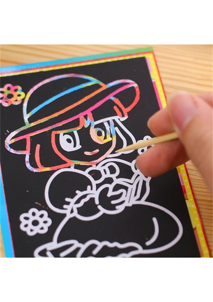 Alışveriş Merkezi Boyutu Çocuklar Kazıma Boyama Eğitimi Öğrenme Oyuncaklar Çocuklar Için Scratch Siyah Karton Beraberlik Kağıt Kroki 9*12 cm (Yurt Dışından)