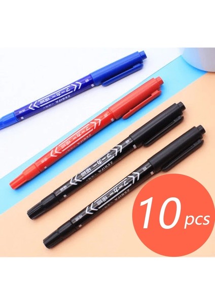 Mavi-10 Adet Tarzı Et Renkli Kalıcı Sanat Işaretleyiciler Kalemler Su Geçirmez Çift Uçlu Yağlı Mürekkep Eskiz Defteri Boyama Okul Malzemeleri Kırtasiye (Yurt Dışından) modelleri