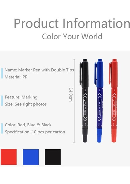 Mavi-10 Adet Tarzı Et Renkli Kalıcı Sanat Işaretleyiciler Kalemler Su Geçirmez Çift Uçlu Yağlı Mürekkep Eskiz Defteri Boyama Okul Malzemeleri Kırtasiye (Yurt Dışından) fırsatları