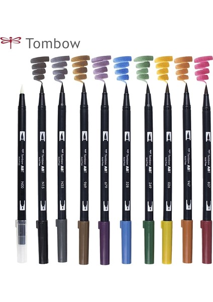 NO.845 Tarzı Tombow Abt Çift Fırça Kalem Suluboya Kalemler Çift Kafa Olors Eskiz Çizim Yazma Japon Kırtasiye (Yurt Dışından) fiyatları