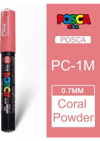Mercan Tozu Tarzı 1 Adet Uni Posca Pc-1m Boya Işaretleyici Poster Renk Işaretleme Kalemi Ekstra Ince Nokta Renkli Sanat Marker Kalem (Yurt Dışından)