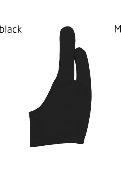 Siyah Stil Herhangi Bir Gra Çizim Tableti Için Sanatçı Çizim Eldiveni Siyah 2 Parmak Kirlenme Önleyici, Hem Sağ Hem De Sol El Için Siyah Ücretsiz Boyut A7 (Yurt Dışından)