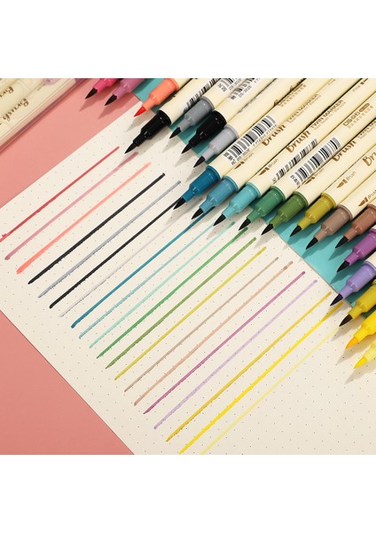 DS-302E-SIYAH Stil Et Retro Çift Başlı Fırça Kalem Yaratıcı Sanat Marker Kalem Çizim Boyama Suluboya Kırtasiye Sevimli Okul Malzemeleri (Yurt Dışından) indirimleri