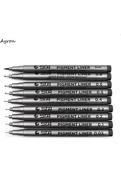 No.3 Tarzı 1 Adet Pigment Liner Pigma Mikron Mürekkep Işaretleme Kalemi Farklı Uçlu Siyah Fineliner Eskiz Kalemleri (Yurt Dışından)