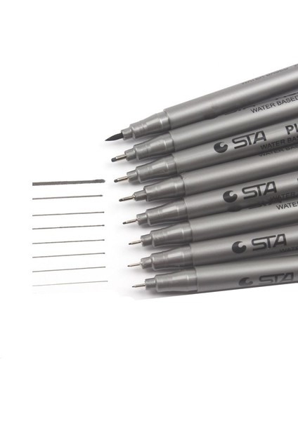 No.2 Tarzı 1 Adet Pigment Liner Pigma Mikron Mürekkep Işaretleme Kalemi Farklı Uçlu Siyah Fineliner Eskiz Kalemleri (Yurt Dışından)