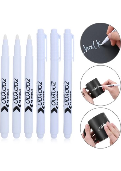 BLACK1PC Tarzı Adet Beyaz Sıvı Tebeşir Kalem Cam Pencereler Kara Tahta Kara Tahta Işaretleyici Silinebilir (Yurt Dışından)
