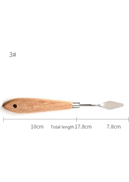 No.3 Tarzı Palet Bıçağı Boyama Paslanmaz Çelik Spatula Palet Bıçağı Yağlı Boya Metal Bıçaklar Ahşap Saplı (Yurt Dışından)