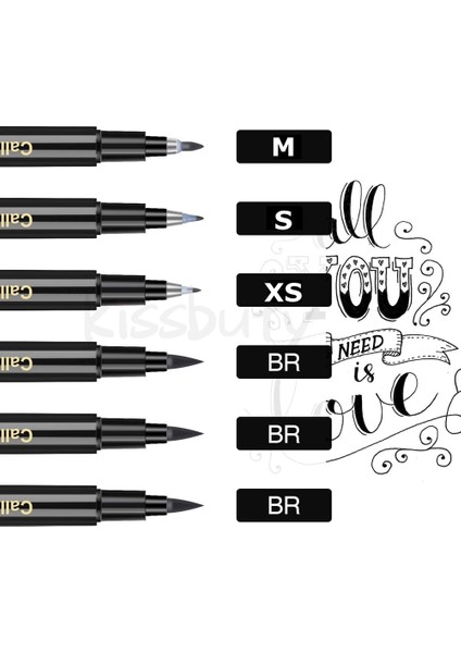 Orta Set-6 Adet Stil Et Kaligrafi Kalem Fırça Kalemler El Yazı Kalemleri Ekstra Ince Fırça Sanat Marker Yazma Çizim Okul Malzemeleri Kırtasiye (Yurt Dışından) indirimleri