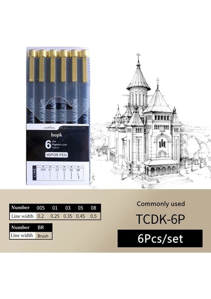 6 Adet Set A-1 Stili Pigment Liner Mikron Mürekkep Sanat Marker Kalem Kaligrafi Fırçası Kalemler Siyah Fineliner Eskiz Manga Çizim El Yazısı Beyaz Kalem (Yurt Dışından)