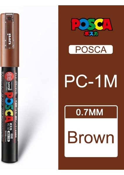 Kahverengi Tarzı 1 Adet Uni Posca Pc-1m Boya Işaretleyici Poster Renk Işaretleme Kalemi Ekstra Ince Nokta Renkli Sanat Marker Kalem (Yurt Dışından)