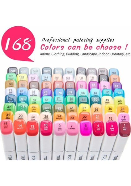 No.59 Tarzı Renk Taslağı Işaretleyici Alkol Bazlı Sanat Grafik Çizimi Çift Uçlu Işaretleme Kalemleri Boyalı Manga Tasarım Animasyon Çizgi Roman Taslak 01 (Yurt Dışından)