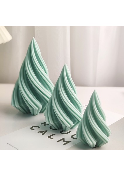 S Tarzı Büyük Döner Koni Mum Kalıp Dıy Noel Ağacı Geometrik Çizgili Sabun Aromaterapi Reçine Alçı Yapımı Kalıp Ev Dekor Hediye (Yurt Dışından) modelleri