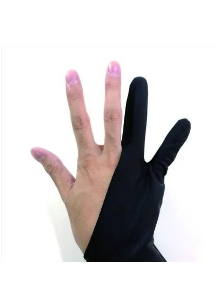 Siyah 2 Parmak Kirlenme Önleyici Eldiven, Aşınma Önleyici, Ter Önleyici ve Kir Önleyici Eskiz Yağlı Boya Iki Parmaklı Eldiven Sağ ve Sol El (Yurt Dışından)