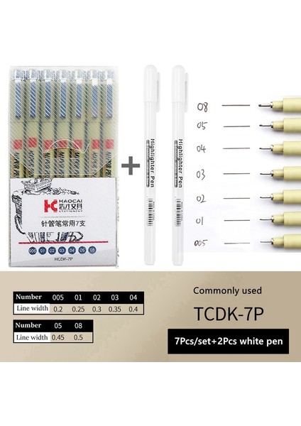 9 Adet Bir Stil Ayarla Kaligrafi El Yazı Kalemleri, Pigment Liner Mikron Kalem Seti, 8 Boyutlu Kaligrafi Fırça Kalemleri Eskiz Çizimi Için Sanat Malzemeleri (Yurt Dışından)