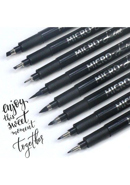 9 Adet Bir Stil Ayarla Kaligrafi El Yazı Kalemleri, Pigment Liner Mikron Kalem Seti, 8 Boyutlu Kaligrafi Fırça Kalemleri Eskiz Çizimi Için Sanat Malzemeleri (Yurt Dışından) fiyatları