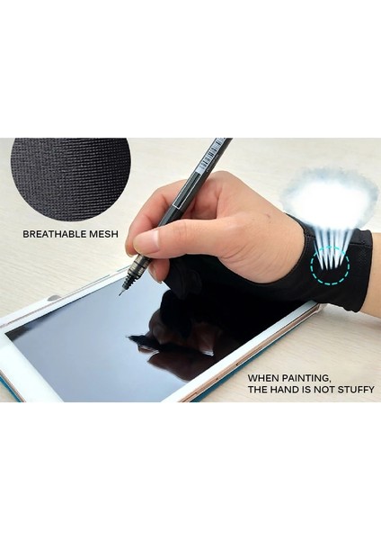 L Tarzı Kirlenme Önleyici Iki Parmak Sanatçı Çizim Tableti Için Dokunmatik Eldiven Sağ ve Sol El Eldiven Ipad Ekran Kartı Için Kirlenme Önleyici (Yurt Dışından) fırsatları