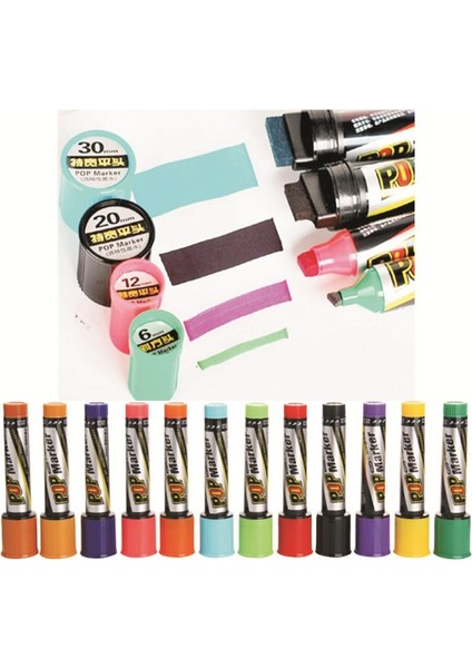 12 mm Gök Mavisi Stili mm Marker Kalem Sanat Reklam 12 Renk Boya Alkol Elyaf Ucu Pop Graketch Kalem Poster Kalem Copic Art Supliess (Yurt Dışından)