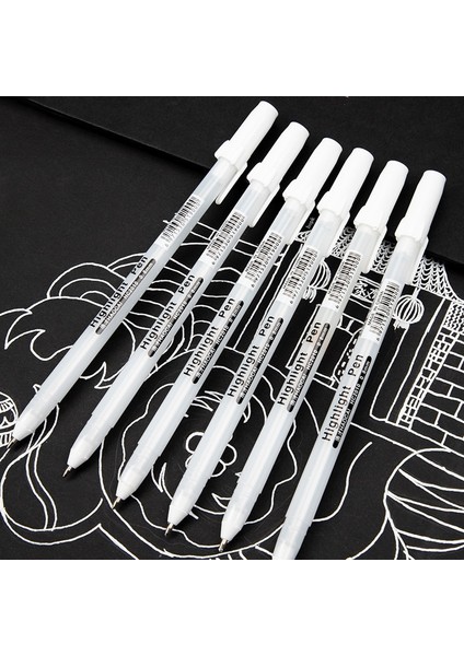Gümüş 0.8mm-3pcs Tarzı Reative Beyaz Mürekkep Jel Kalem Vurgulama Işaretleyici Kalem Öğrenci Kırtasiye Için Ince Ipucu Çizim Sanat Yazma Okul Malzemeleri (Yurt Dışından)