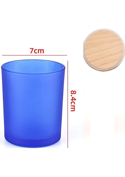 8,4cm-J Tarzı Yaratıcı Diy Mum Boş Bardak Kapaklı Renkli Şişe Cam Kavanoz El Yapımı Tatlı Kokulu Mumlar Cam Boş Kavanoz (Yurt Dışından)