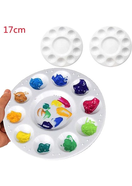 17CM Tarzı Palet 10 Izgara Sanat Boya Tepsisi Sanatçı Suluboya Plastik Karıştırma Paleti Malzemeleri (Yurt Dışından)