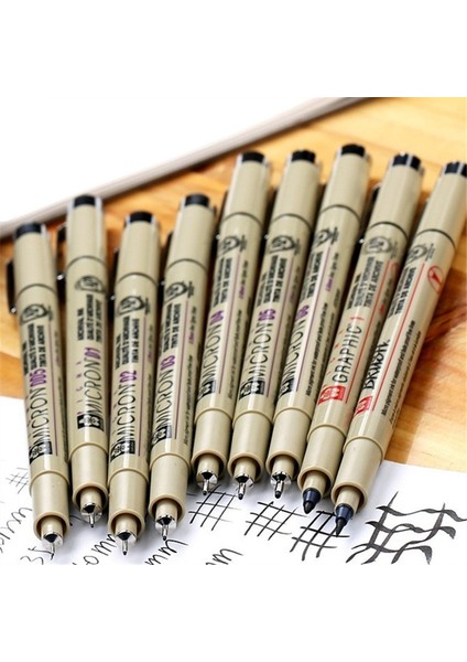 No.4 Tarzı Pigment Liner Mikron Kalem Seti Neelde Çizim Kalemi Lot Fırça Sanat Işaretleyiciler Fineliner Eskiz Kalemi (Yurt Dışından) fırsatları