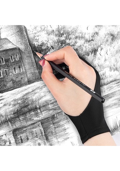 Siyah M Stili 1 Adet Iki Parmak Kirlenme Önleyici Eldiven Sanatçı Çizim Kalemi Grafik Tablet Pad Yağlıboya Zehirli Dokunmatik Ekran Eldiven (Yurt Dışından) fiyatları
