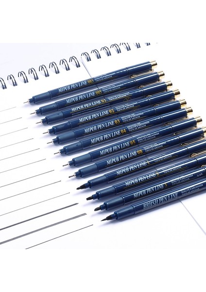 7 Adet Set B-2 Stili Pigment Liner Mikron Mürekkep Sanat Marker Kalem Kaligrafi Fırçası Kalemler Siyah Fineliner Eskiz Manga Çizim El Yazısı Beyaz Kalem (Yurt Dışından)