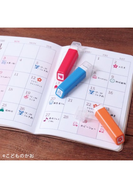 NO.574 Tarzı El Kitabı Takvimi Japonya Için Kodomo No Kao Mini Kendinden Mürekkepli Damga (Yurt Dışından) modelleri