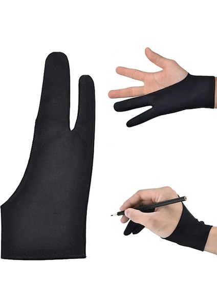 21CM Antifouling Çizim Eldivenleri Iki Parmak Boyama Sanatçı Eldivenleri Dijital Tablet Eldivenleri Sol ve Sağ El (Yurt Dışından)