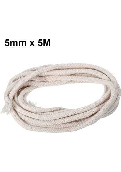 5MMX5M Tarzı Yuvarlak Fitil Pamuk Mum Dokuma Fitil, Mum Dıy ve Mum Yapımı Için Gazyağı Fitili Brülör (Yurt Dışından)