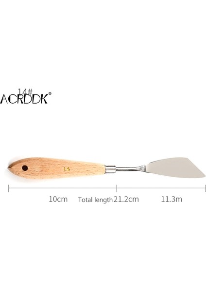 No.14 Tarzı Palet Bıçağı Boyama Paslanmaz Çelik Spatula Palet Bıçağı Yağlı Boya Metal Bıçaklar Ahşap Saplı Fl (Yurt Dışından)