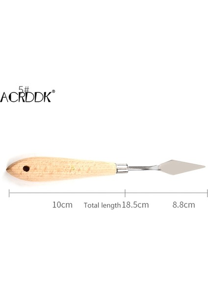 No.5 Tarzı Palet Bıçağı Boyama Paslanmaz Çelik Spatula Palet Bıçağı Yağlı Boya Metal Bıçaklar Ahşap Saplı Fl (Yurt Dışından)