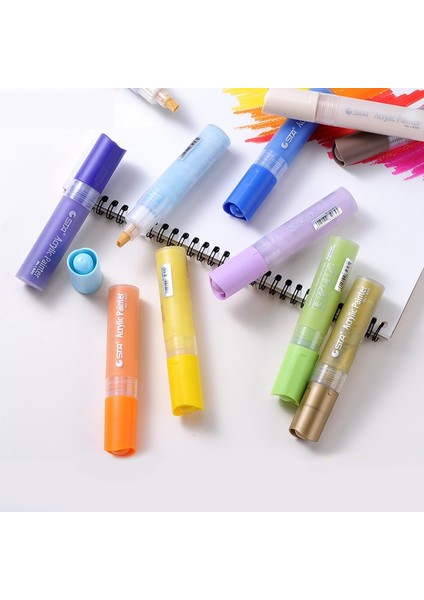 Y501 Stili 28 Renk Akrilik Boya Marker Kalem Seramik Kaya Cam Porselen Kupa Ahşap Kumaş Tuval Boyama Grafiti Dıy Günlüğü Albümü (Yurt Dışından)