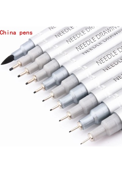 No.2 Tarzı Mürekkep Siyah Mikron Neelde Cetvel Kalemi Su Geçirmez Pigment Ince Çizgi Kroki Işaretleyiciler Kalem Yazma El-Boya Anime Sanat Malzemeleri (Yurt Dışından)