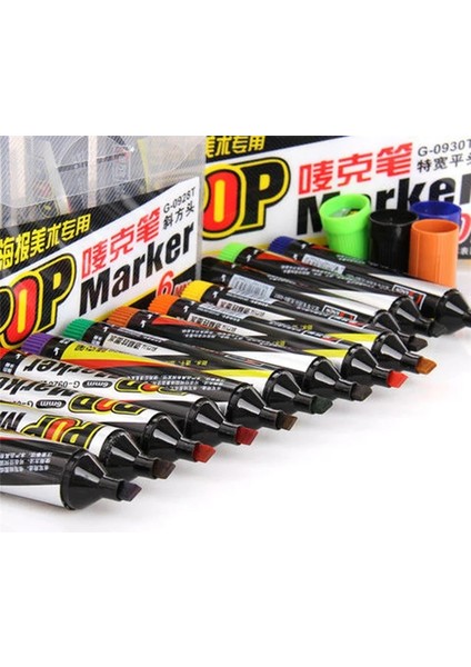 Açık Yeşil 12 mm Stili mm Marker Kalem Sanat Reklam 12 Renk Boya Alkol Elyaf Ucu Pop Graketch Kalem Poster Kalem Copic Art Supliess (Yurt Dışından)